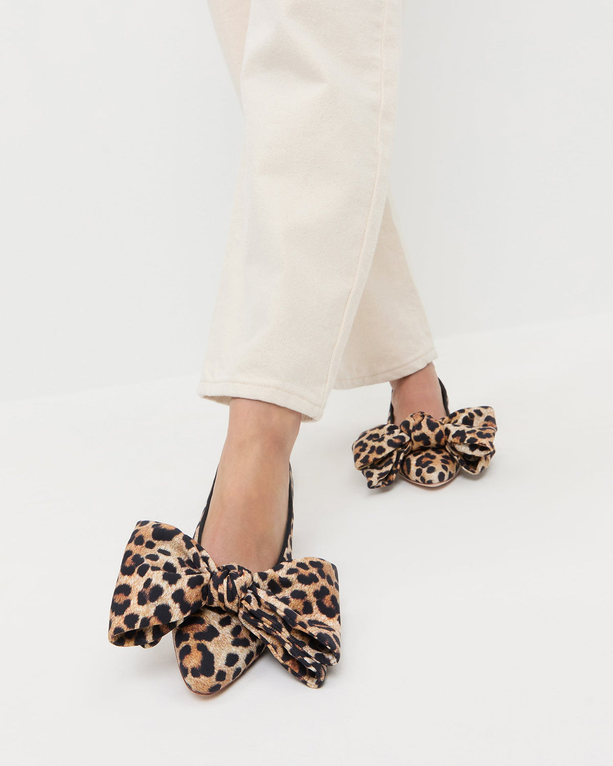 Loeffler Randall Signature | Noa Leopard Jersey Bow Flat