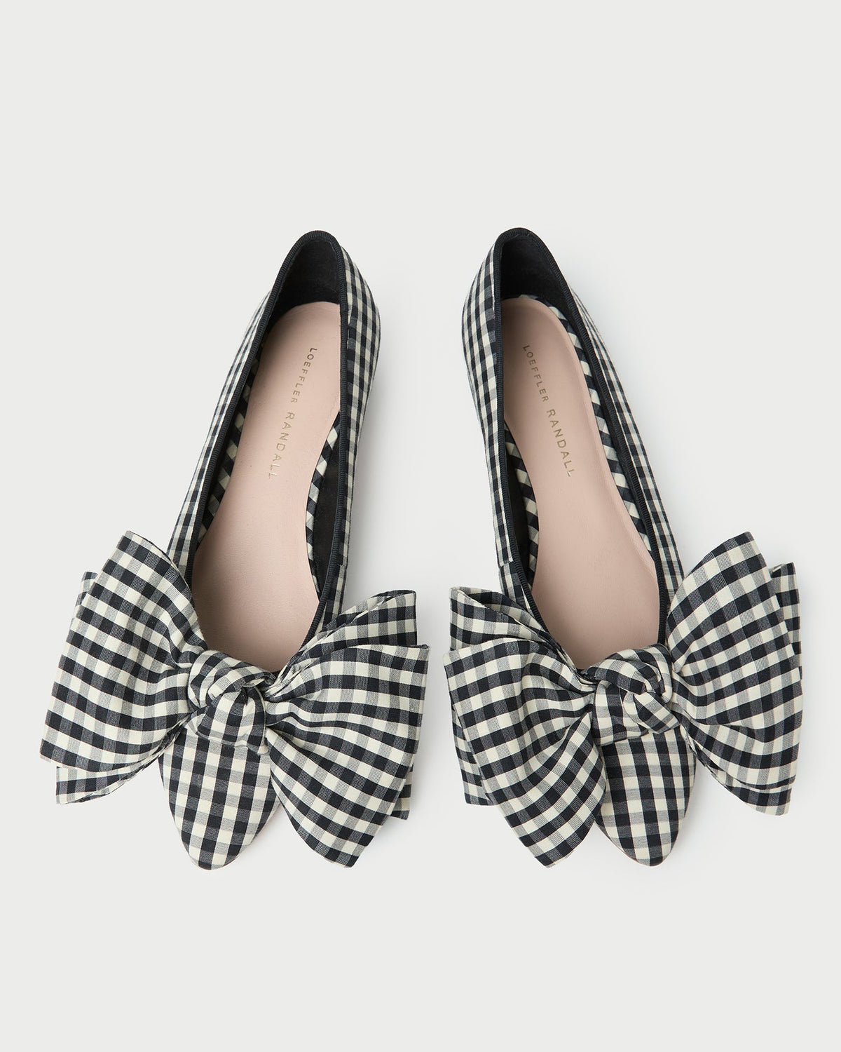 Loeffler Randall Special Offer | Noa Black/White Gingham Bow Flat