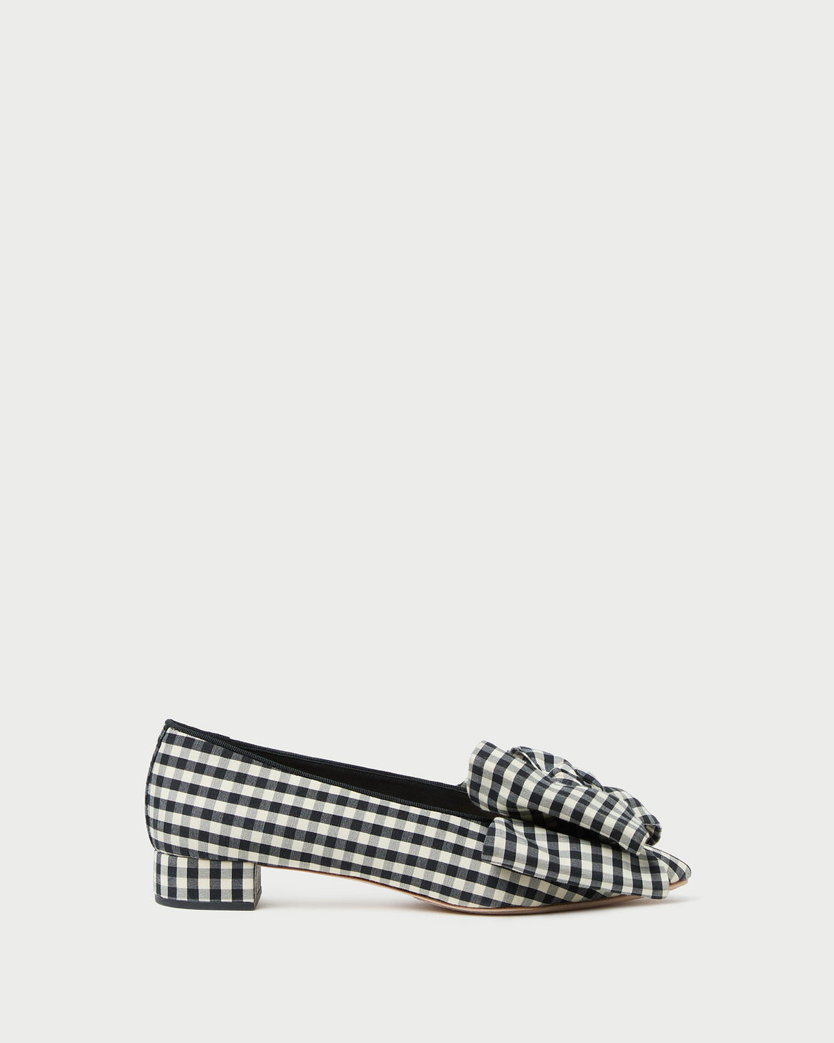 Loeffler Randall Special Offer | Noa Black/White Gingham Bow Flat