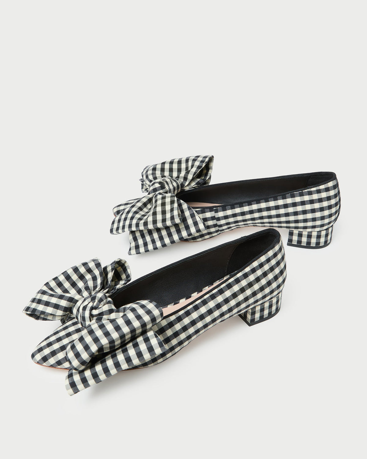 Loeffler Randall Special Offer | Noa Black/White Gingham Bow Flat