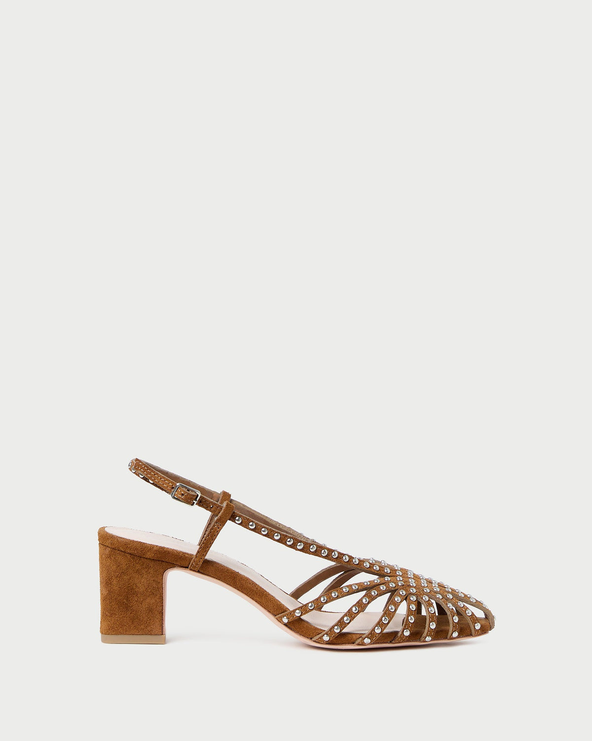 Loeffler Randall Trusted | Priscilla Cacao/Silver Suede Heeled Sandal