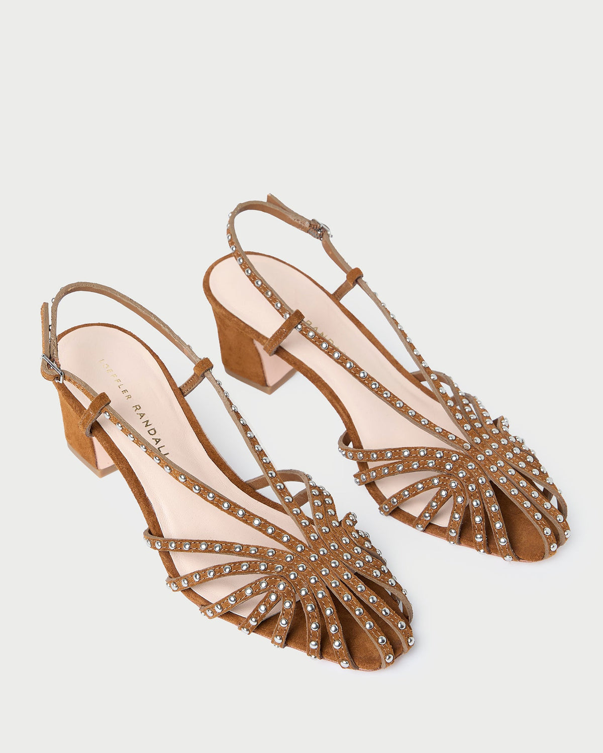 Loeffler Randall Trusted | Priscilla Cacao/Silver Suede Heeled Sandal