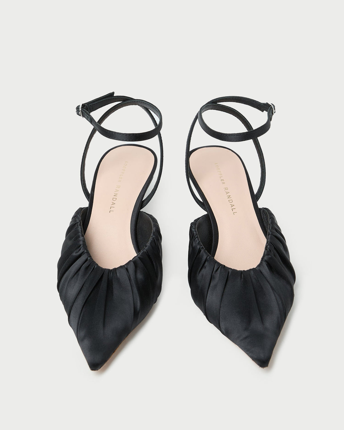 Loeffler Randall Recommended | Rio Black Satin Kitten Heel