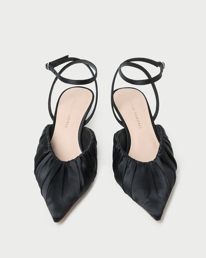 Loeffler Randall Recommended | Rio Black Satin Kitten Heel