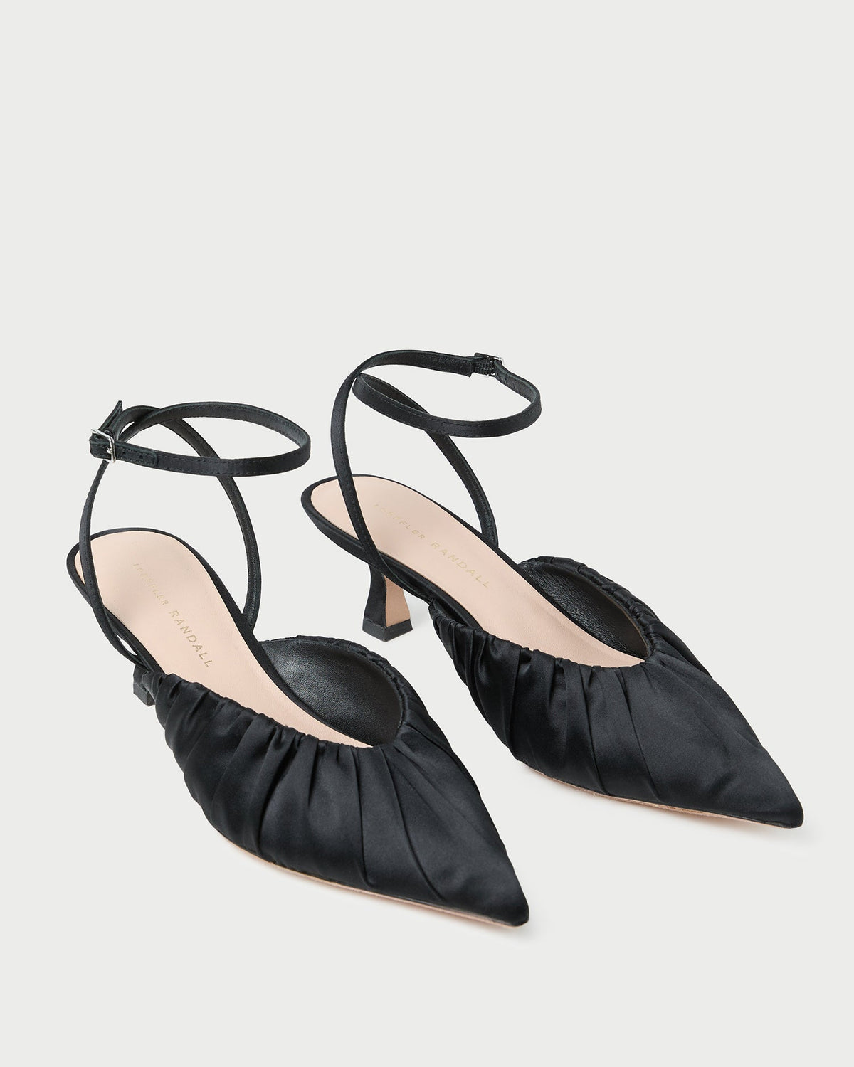 Loeffler Randall Recommended | Rio Black Satin Kitten Heel