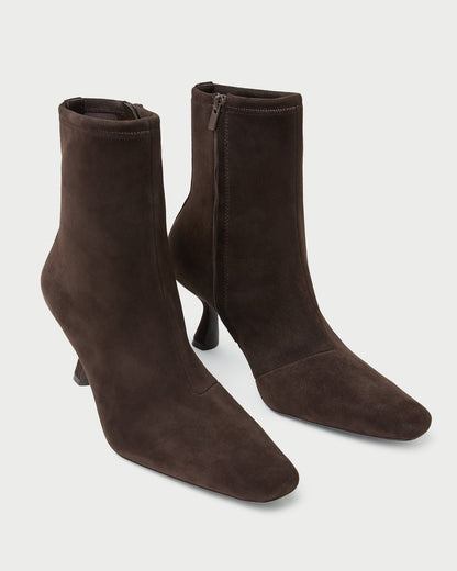 Loeffler Randall Exclusive | Thandy Brown Suede Curved Heel Bootie