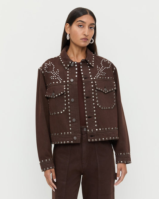 Loeffler Randall Premium | Elijah Studded Denim Jacket