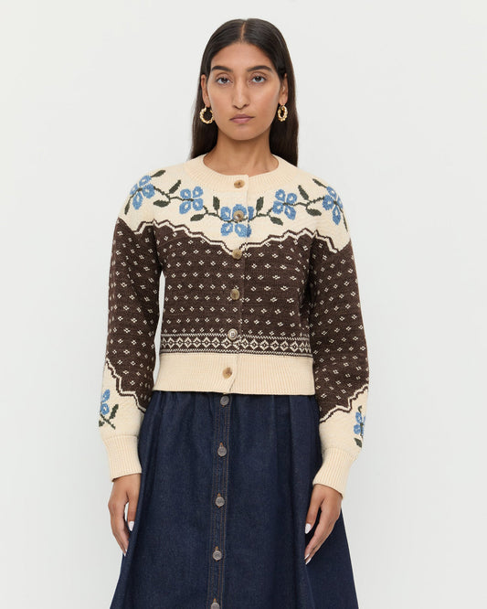 Loeffler Randall Classic | Idris Intarsia Cardigan