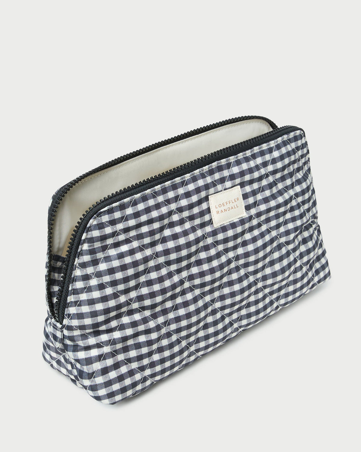 Loeffler Randall Popular | Frances Black/White Gingham Cosmetic Pouch