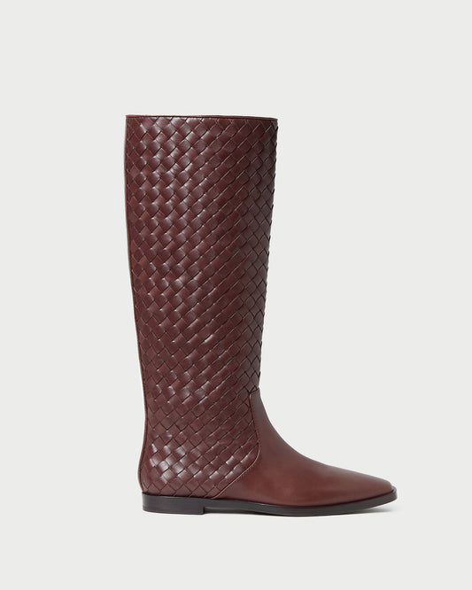 Loeffler Randall Popular | Tilly Espresso Woven Leather Boot