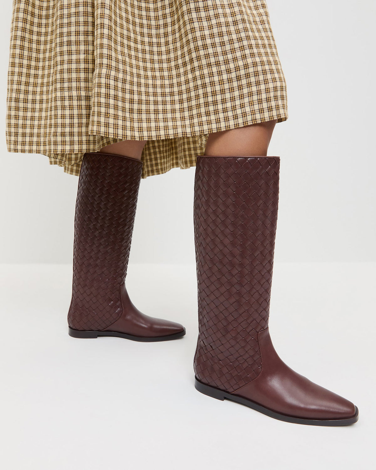 Loeffler Randall Popular | Tilly Espresso Woven Leather Boot