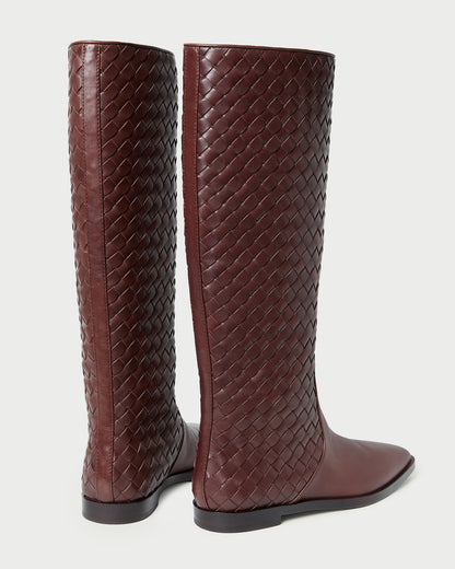 Loeffler Randall Popular | Tilly Espresso Woven Leather Boot