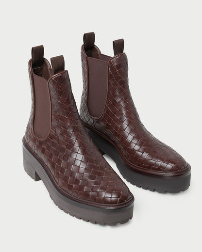 Loeffler Randall Best Price | Reggie Espresso Woven Chelsea Boot