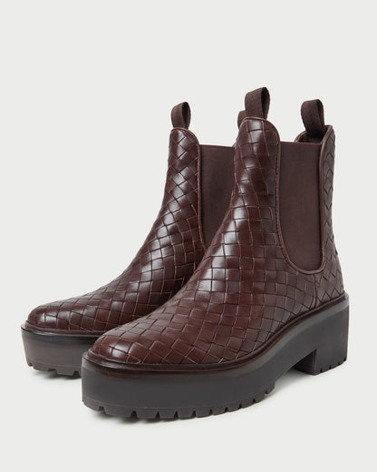 Loeffler Randall Best Price | Reggie Espresso Woven Chelsea Boot