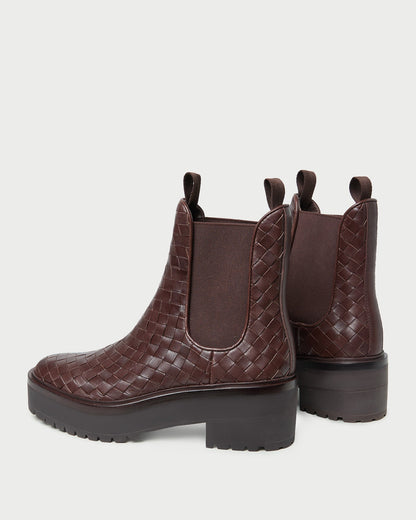 Loeffler Randall Best Price | Reggie Espresso Woven Chelsea Boot