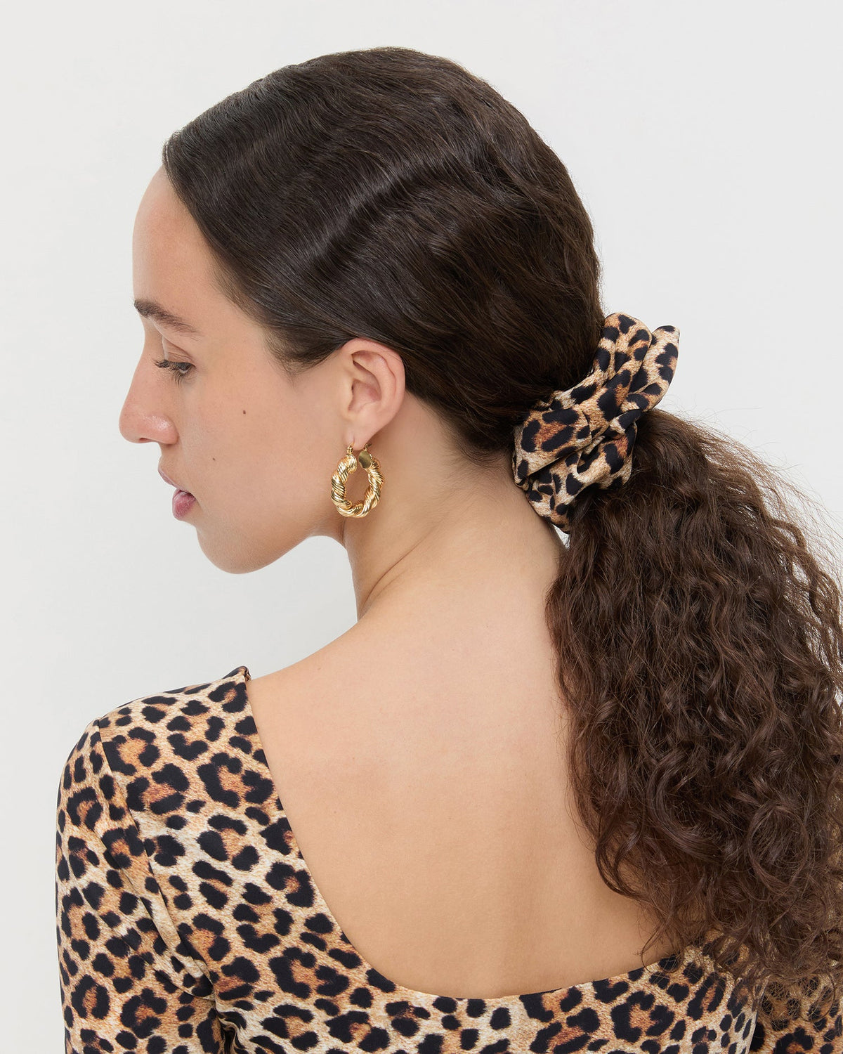Loeffler Randall Signature | Astrid Leopard Jersey Scrunchie