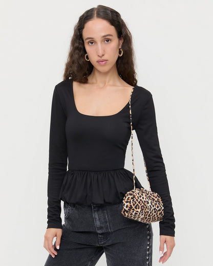 Loeffler Randall Deals | Bailey Leopard Jersey Dome Clutch