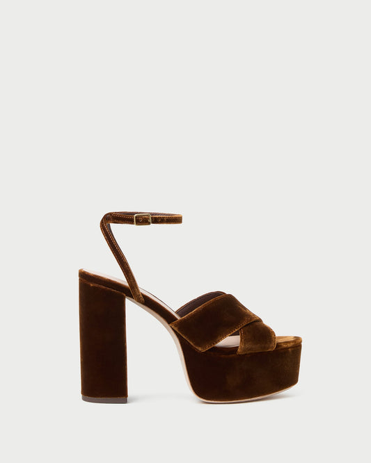 Loeffler Randall Recommended | Loretta Brown Velvet Platform Sandal