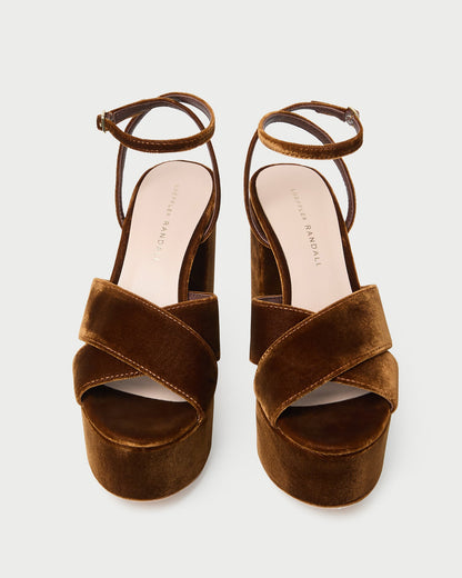 Loeffler Randall Recommended | Loretta Brown Velvet Platform Sandal