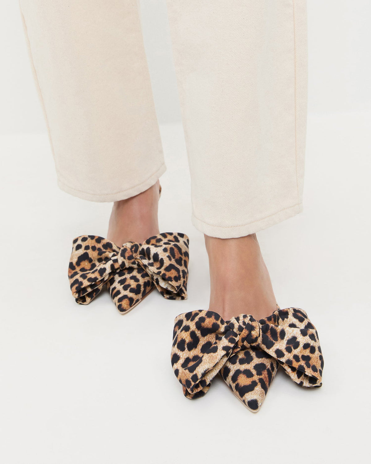 Loeffler Randall Special Offer | Margot Leopard Jersey Bow Mule