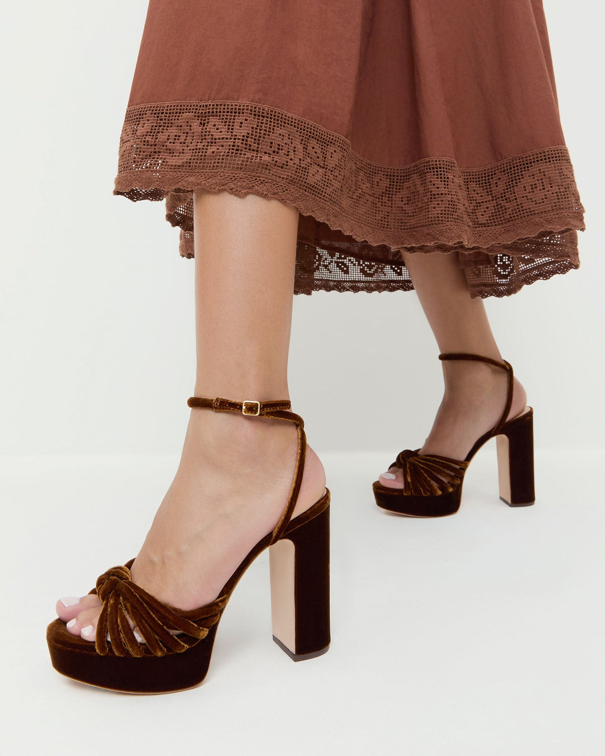 Loeffler Randall Exclusive | Rivka Brown Velvet Platform Sandal
