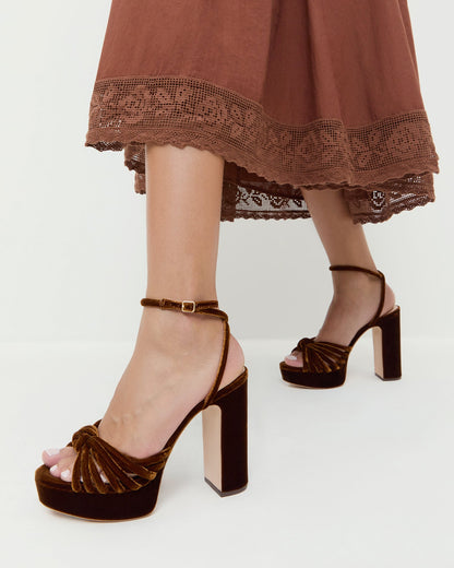 Loeffler Randall Exclusive | Rivka Brown Velvet Platform Sandal