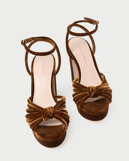 Loeffler Randall Exclusive | Rivka Brown Velvet Platform Sandal