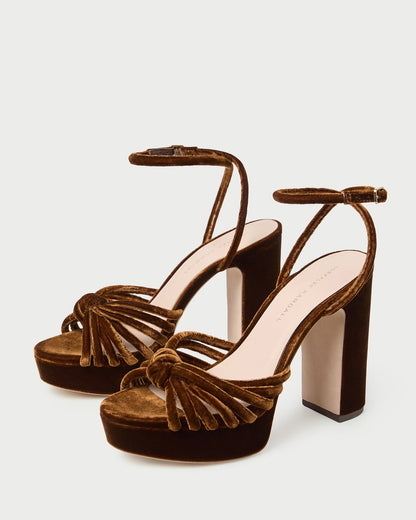Loeffler Randall Exclusive | Rivka Brown Velvet Platform Sandal